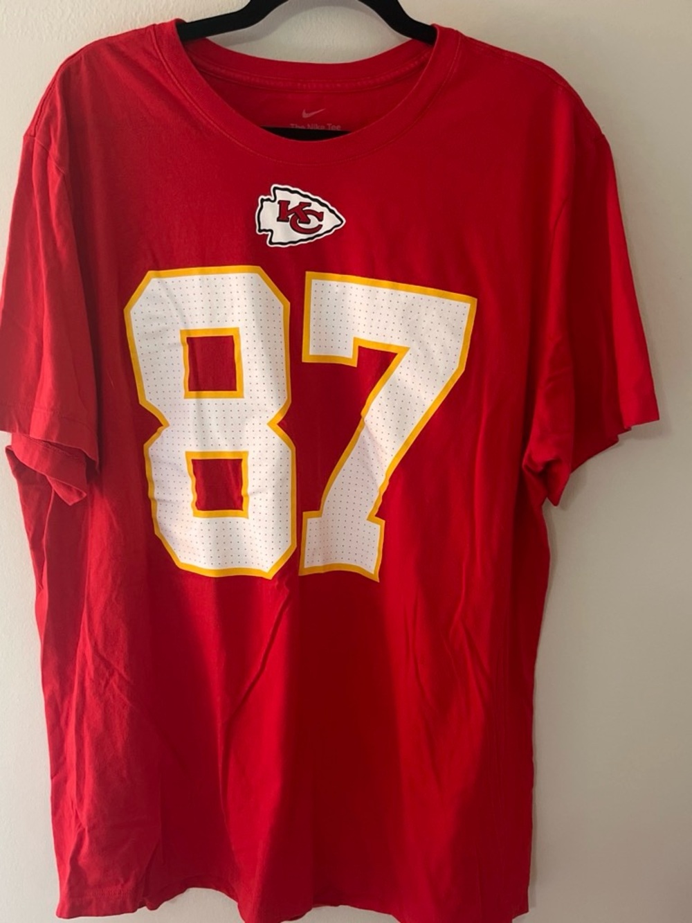 Nike Red Graphic Tee with White Interior Logo-worn 1x